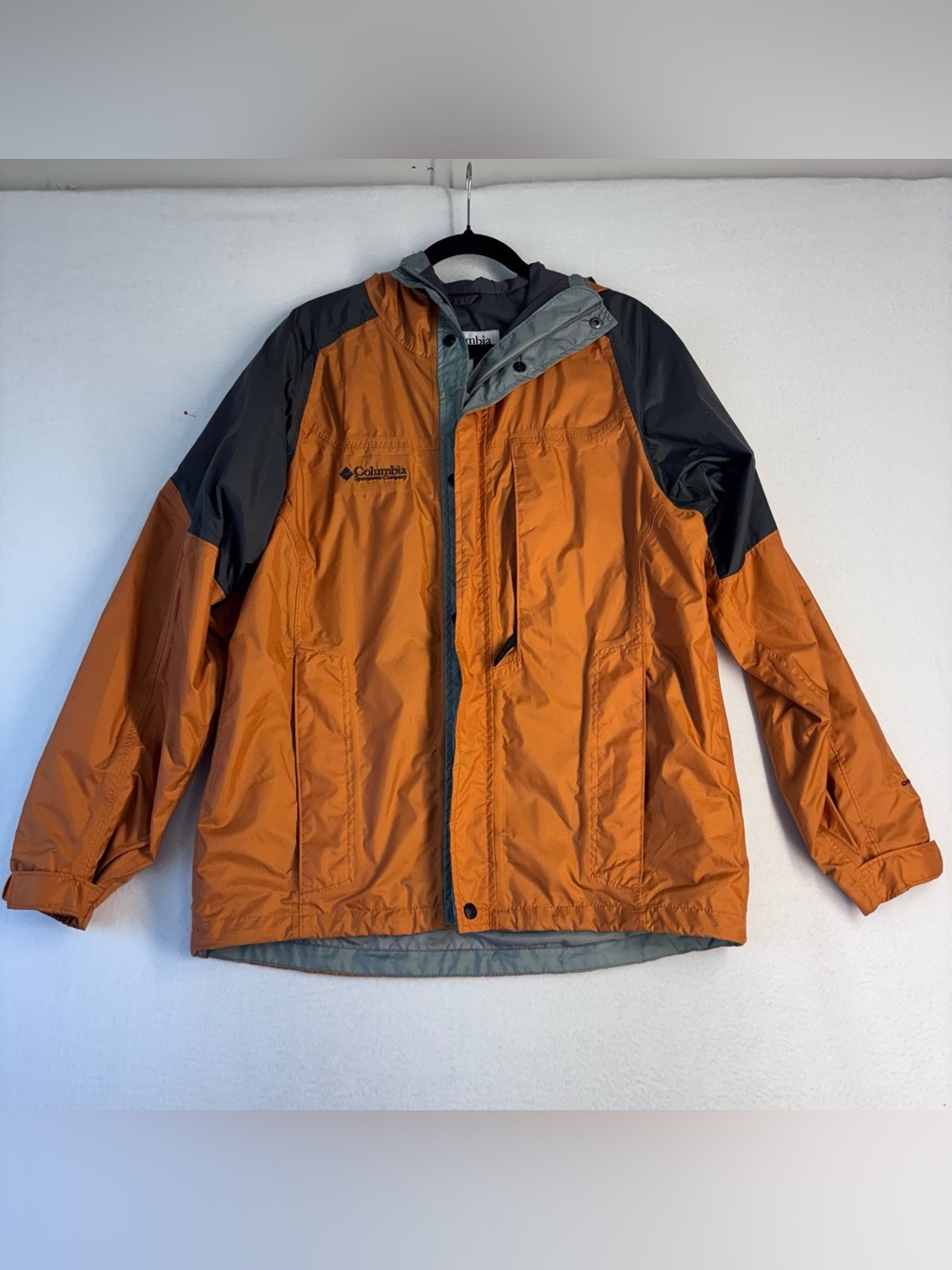 Columbia Rain Jacket Men’s Small Orange and Gray